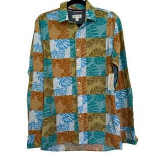NWT Sun + Stone Mens Patchwork Hammock Multi Floral Button Down Shirt S